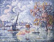 Paul Signac flood at the pont royal painting
